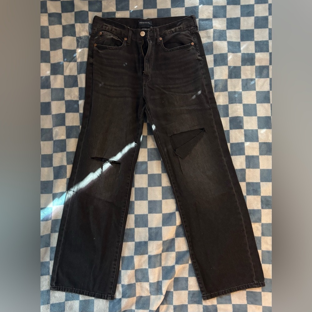 Aeropostale black distressed jeans